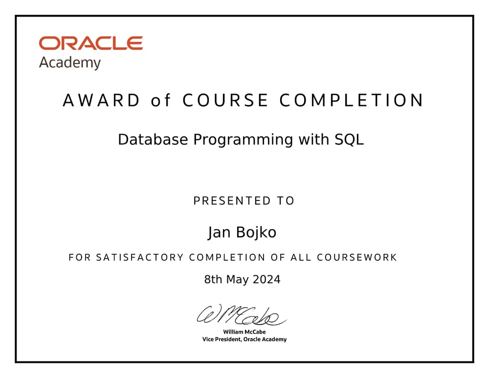 Database Programming with SQL